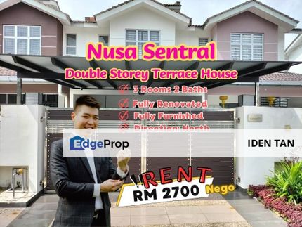 Nusa Sentral Double Storey Terrace House Fully Renovated & Fully Furnished For Rent Near Bukit Indah, Eco Botanic, Gelang Patah, Nusa Bayu, Medini, Johor, 