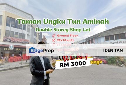 Tun Aminah Ground Floor Shop Lot For Rent Near Sutera Utama, Nusa Bestari, Sri Yaacob, Perling, Bukit Indah, Skudai Baru, Seri Orkid, Skudai Indah, Johor, Johor Bahru