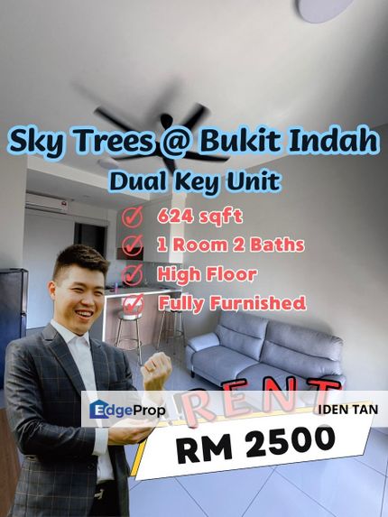 Sky Trees Bukit Indah 1 Bedroom Fully Furnished Unit For Rent Near Bukit Indah, Sky Executive, Sky Loft, Sky Breeze, Horizon Hills, Nusa Duta, Perling, Johor, Nusajaya