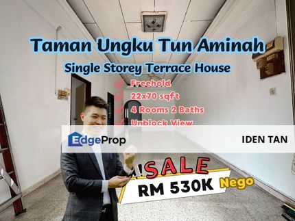 Tun Aminah Jalan Shahbandar Single Storey Terrace House For Sale Near Skudai Baru, Seri Orkid, Sutera Utama, Nusa Bestari, Mutiara Rini, Taman Nesa, Johor, Skudai
