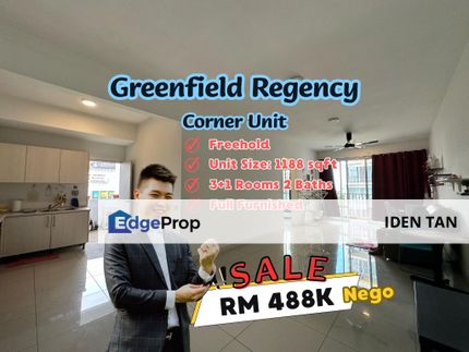 Greenfield Regency Fully Furnished Corner Unit For Sale Near Tampoi Indah, Tampoi Utama, Sutera Utama, Perling, Bukit Mewah, Tun Aminah, Skudai,Tampoi, Johor, Tampoi