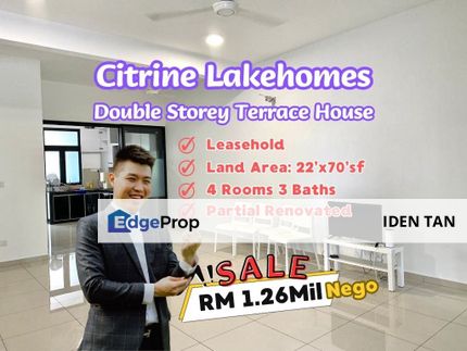 Citrine Lakehomes Double Storey Terrace House Near Sunway Iskandar, Iskandar Puteri, Avira, Sunway Emerald, East Ledang, Medini, Horizon Hills, Johor, 