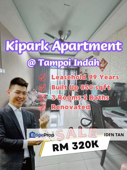 Kipark Apartment Tampoi Renovated Unit For Sale Near Tampoi Indah, Tampoi Utama, Sutera Utama, Bukit Mewah, Taman Johor, Munsyi Ibrahim, Taman Dahlia, Johor, Tampoi