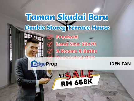 Skudai Baru Double Storey Terrace House Renovated Unit For Sale Near Tun Aminah, Seri Orkid, Sutera Utama, Mutiara Rini, Selesa Jaya, Nusa Bestari, Johor, Skudai