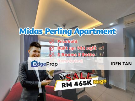 Midas Perling Apartment Renovated Unit For Sale Near Perling, Taman Sutera, Taman Baiduri, Nusa Bestari, Uda Utama, Bukit Indah, Danga Sutera, Skudai, Johor, Johor Bahru