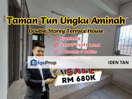 Tun Aminah Double Storey Terrace House For Sale Near Taman Nesa, Skudai Baru, Sutera Utama, Skudai Indah, Mutiara Rini, Bukit Gemilang, Seri Orkid, Johor, Skudai