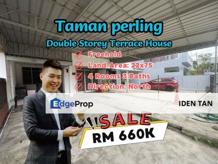 Taman Perling Double Storey Terrace House Original Unit For Sale Near Taman Baiduri, D'Serambi, Casa Amira, Bukit Indah, Nusa Bestari, Uda Utama, Johor, Johor Bahru