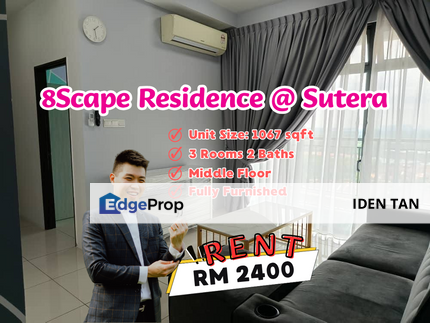 8Scape Residence 3 Bedrooms Fully Furnished Unit For Rent Near Taman Sutera, Perling, Perling Heights, Midas Perling, Nusa Bestari, Uda Utama, D'Utama, Johor, Johor Bahru