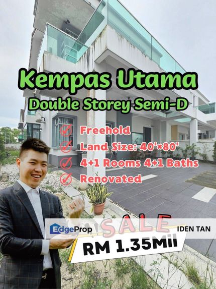 Kempas Utama Double Storey Semi-D For Sale Near Kempas Indah, Setia Tropika, Nasa City, Dato Onn, Bukit Mutiara, Impian Emas, Bukit Kempas, Kempas, Johor, Johor Bahru