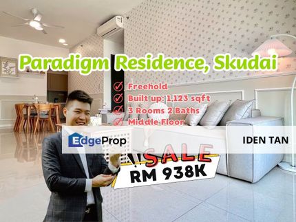 Paradigm Residence 3 Bedrooms Apartment For Sale Near Skudai, Tampoi Indah, Pulai View, Greenfield Regency, Bukit Mewah, Taman Johor, Tampoi Utama, Johor, Skudai