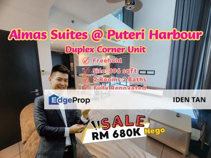 Almas Suites Puteri Harbour Duplex Corner Unit For Sale Near Puteri Harbour, Eco Botanic, East Ledang, Iskandar Puteri, Kota Iskandar, Medini,Legoland, Johor, Kota Iskandar