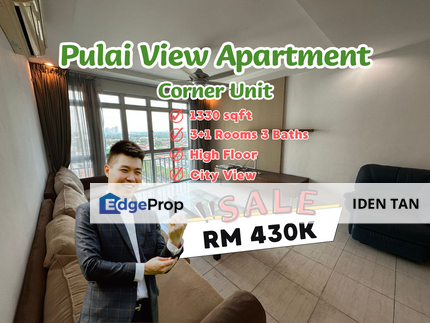 Pulai View Apartment High Floor Corner Unit For Sale Near Tampoi Indah, Tampoi Utama, Desa Rahmat, Bandar Baru Uda, Skudai, Bukit Mewah, Taman Johor, Johor, Johor Bahru