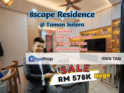 8scape Residence Fully Renovated Unit Near Taman Sutera, Perling, Uda Utama, Taman Baiduri, Nusa Bestari, Bukit Indah, Sutera Utama, Tun Aminah,Skudai, Johor, Johor Bahru