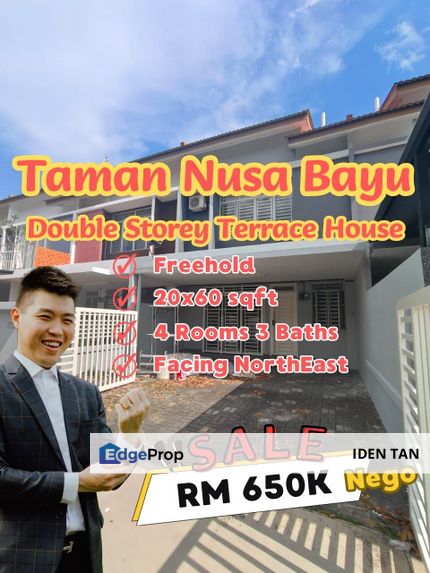 Nusa Bayu Double Storey Terrace House For Sale Near Nusantara Prima, Gelang Patah, Bukit Indah, Iskandar Puteri, Nusa Sentral, Eco Botanic, Medini, Johor, Nusajaya