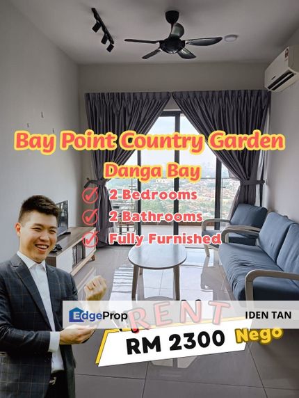 Bay Point Country Garden Danga Bay 2 Bedrooms Fully Furnished For Rent Near Tropez Residence, Nong Chik, JB Town, Danga Bay, Taman Tasek, Golden Sands, Johor, Johor Bahru