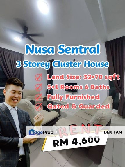 Nusa Sentral Winter Sonata 3 Storey Cluster House Fully Furnished Unit For Rent Near Nusantara Prima, Nusa Bayu, Iskandar Puteri, Eco Botanic, Medini, Johor, 