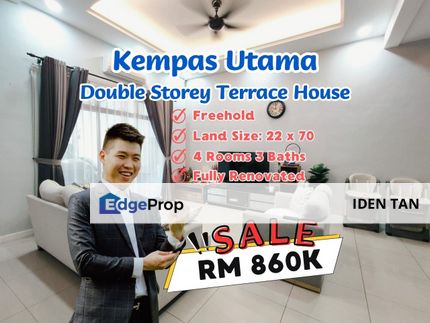 Kempas Utama Double Storey Terrace House Fully Renovated Unit For Sale Near Setia Tropika, Kempas Indah, Nasa City, Dato Onn, Impian Emas, Kempas Baru, Johor, Johor Bahru