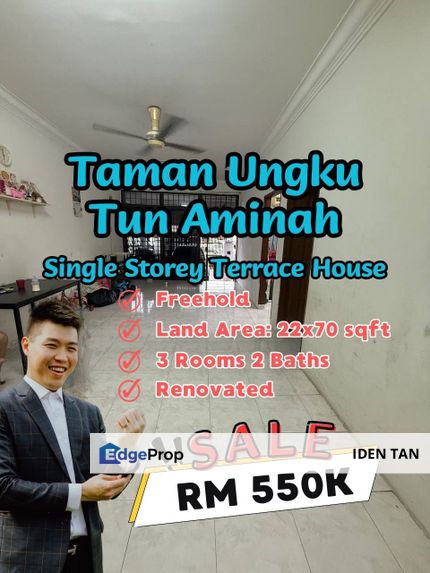 Tun Aminah Single Storey Terrace House For Sale Near Skudai Baru, Skudai Indah, Sutera Utama, Taman Nesa, Mutiara Rini, Nusa Bestari,Sri Yaacob,Skudai, Johor, Skudai