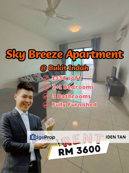 Sky Breeze Apartment Bukit Indah Fully Furnished Unit For Rent Near Nusa Duta, Nusa Idaman, Nusa Indah, Iskandar Puteri, Perling, Horizon Hills,Medini, Johor, Johor Bahru