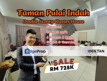 Pulai Indah Double Storey Cluster House For Sale Near Pulai Indah, Pulai Hijauan, Kangkar Pulai, Setia Eco Garden, Eco Village, Gelang Patah,Nusa Bayu, Johor, Kangkar Pulai