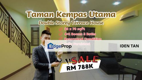 Kempas Utama Double Storey Terrace House For Sale Near Setia Tropika, Impian Emas, Kempas Baru, Kempas Indah, Nasa City, Dato Onn, Bukit Kempas,Kempas, Johor, Johor Bahru