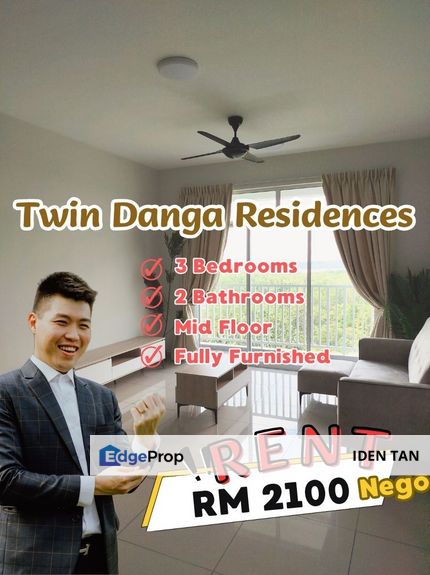 Twin Danga Residences Fully Furnished Unit For Rent Near Taman Laguna, Perling, Taman Baiduri, Danga Bay, JB Town, Bukit Indah, Nusa Duta,Nusa Bestari, Johor, Johor Bahru