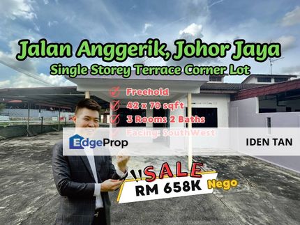 Johor Jaya Jalan Anggerik Single Storey Terrace Corner Lot For Sale Near Mount Austin, Ehsan Jaya, Desa Jaya, Permas Jaya, Desa Tebrau, Plentong,Molek, Johor, Johor Bahru