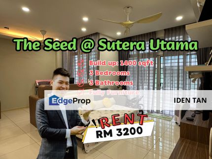 The Seed Sutera Utama Fully Furnished For Rent Near Uda Utama, Tun Aminah, Danga Sutera, Raffles Suites, Nusa Bestari, Bukit Indah, Sri Yaacob, Skudai, Johor, Skudai