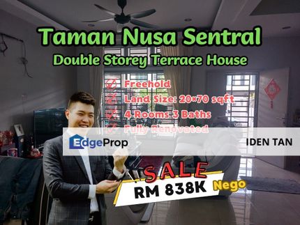 Nusa Sentral Double Storey Terrace House Fully Renovated Unit For Sale Near Eco Botanic, Horizon Hills, Nusa Bayu, Gelang Patah, Iskandar Puteri, Johor, 