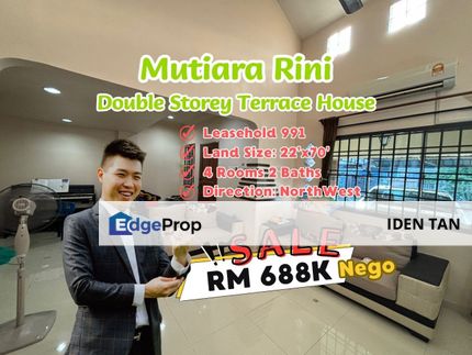 Mutiara Rini Double Storey Terrace House For Sale Near Skudai Indah, Seri Orkid, Mutiara Mas, Mutiara Bestari, Tun Aminah, Skudai Baru, Sutera Utama, Johor, Skudai
