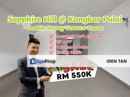 Sapphire Hill Kangkar Pulai Double Storey Terrace House For Sale Near Pulai Hijauan, Pulai Perdana, Pulai Jaya, Taman Teratai, Taman Universiti,Skudai, Johor, Kangkar Pulai
