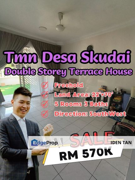 Desa Skudai Double Storey Terrace House For Sale Near Sri Skudai, Impian Emas, Taman Universiti, Pulai Utama, Pulai Flora, Kangkar Pulai, Skudai Indah, Johor, Skudai