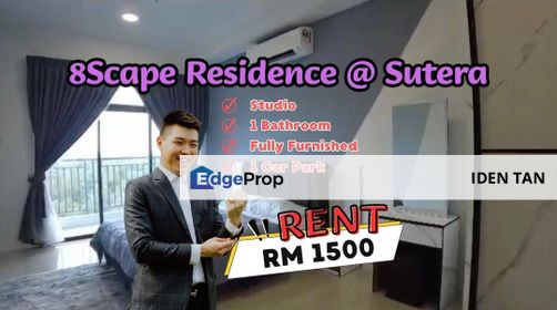 8scape Residence Fully Furnished Studio For Rent Near Taman Sutera, Perling, Uda Utama, Nusa Bestari, Bukit Indah, Taman Baiduri, Nusa Duta, D'Utama, Johor, Johor Bahru
