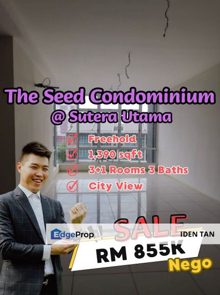 The Seed Condominium For Sale Near Sutera Utama, Uda Utama, Tun Aminah, Nusa Bestari, Sri Yaacob, Perling, Bukit Indah, Skudai Indah, Danga Sutera, Johor, Skudai