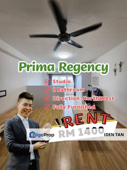 Prima Regency Fully Furnished Studio For Rent Near PARC Regency, G Residence, Plentong, Permas Jaya, Johor Jaya, Taman Molek, Desa Harmoni, Desa Jaya, Johor, Plentong