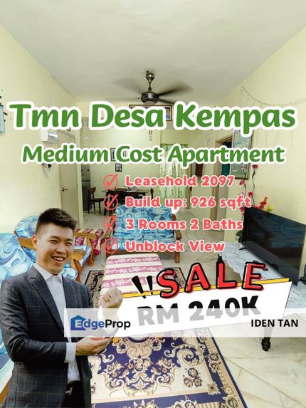 Desa Kempas Medium Cost Apartment For Sale Near Bukit Kempas, Taman Anggerik, Impian Emas, Taman Johor, Kempas Utama, Setia Tropika, Kempas Indah, Johor, Johor Bahru