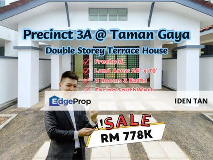 Precinct 3A Taman Gaya Double Storey Terrace House Near Pelangi Indah, Puteri Wangsa, Desa Cemerlang, Desa Jaya, Desa Tebrau, Johor Jaya, Ehsan Jaya, Johor, Ulu Tiram