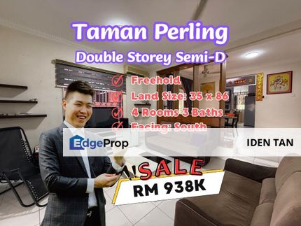 Taman Perling Double Storey Semi-D For Sale Near Taman Baiduri, Taman Sutera, Nusa Bestari, Bukit Indah, Uda Utama, Taman Laguna, Nusa Duta, D'Serambi, Johor, Johor Bahru