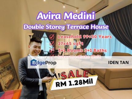 Avira Medini Double Storey Terrace House For Sale Near Sunway Iskandar, Emerald Residence, Citrine Lakehomes, Medini, Iskandar Puteri, East Ledang, Johor, Nusajaya