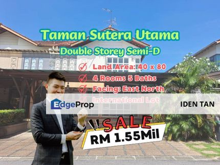 Sutera Utama Double Storey Semi-D For Sale Near Tun Aminah, Sri Yaacob, Nusa Bestari, Danga Sutera, Perling, Bukit Indah, Skudai Indah, Uda Utama, Johor, Skudai