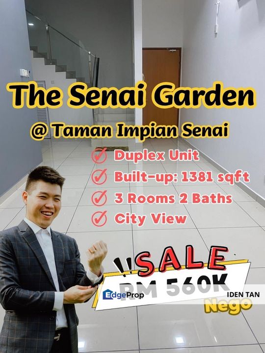 The Senai Garden Service Residence Duplex Unit For Sale Near Impian Senai, Taman Dawani, Taman Aman, Senai Utama, Taman Angkasa, Taman Dasa, Senai, Johor, Senai
