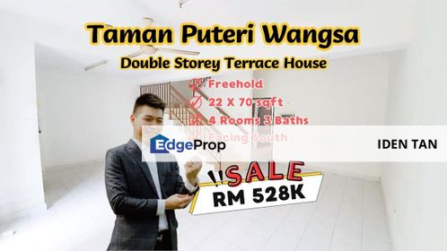 Puteri Wangsa Double Storey Terrace House Unblock View For Sale Near Bestari Indah, Bukit Jaya, Taman Gaya, Pelangi Indah, Desa Cemerlang,Dato Chellam, Johor, Ulu Tiram