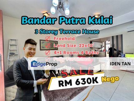 Bandar Putra Kulai 3 Storey Terrace House Fully Furnished For Sale Near Bandar Indahpura, Taman Putri Kulai, Taman Lagenda, Kulai Besar, Taman Teok, Johor, Kulai