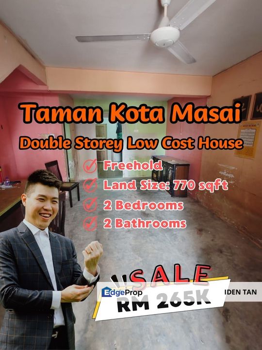 Kota Masai Double Storey Low Cost House For Sale Near Taman Cendana, Taman Scientex, Bukit Dahlia, Pasir Gudang, Denai Alam, Eco Tropics, Cahaya Masai, Johor, Pasir Gudang