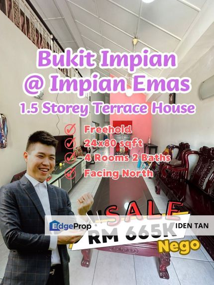 Bukit Impian Impian Emas 1.5 Storey Terrace House For Sale Near Iconia Garden Residence, Impian Heights, Bukit Kempas, Setia Tropika, Taman Anggerik, Johor, Skudai