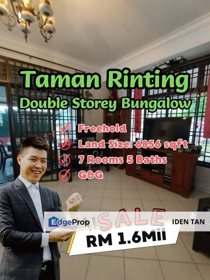 Taman Rinting Double Storey Bungalow For Sale Near Seri Alam, Megah Ria, Sierra Perdana, Permas Jaya, Senibong Cove, Ayera Residence, Kota Puteri, Johor, Masai
