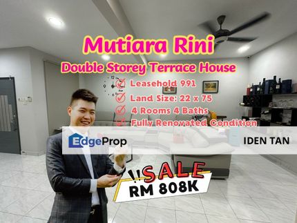Mutiara Rini Double Storey Terrace House Fully Renovated Condition For Sale Near Mutiara Bestari, Taman Universiti, Seri Orkid, Skudai Indah, Skudai , Johor, Skudai