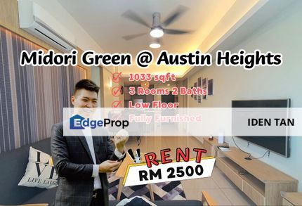 Midori Green Austin Heights Fully Furnished For Rent Near Austin Heights, Mount Austin, Manhattan, Akademik Suites, ARC Austin Hills, Cube 8 Teen, Johor, Johor Bahru