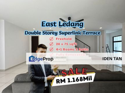 East Ledang Double Storey Superlink Terrace Fully Renovated For Sale Near Ledang Heights, Iskandar Puteri, Medini, Eco Botanic, Gelang Patah, Johor, Nusajaya