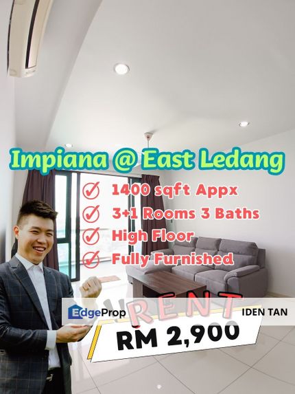 Impiana East Ledang High Floor Fully Furnished Unit For Rent Near Ujana Executive Apartments, East Ledang, Ledang Heights, Leisure Farm, Gelang Patah, Johor, 